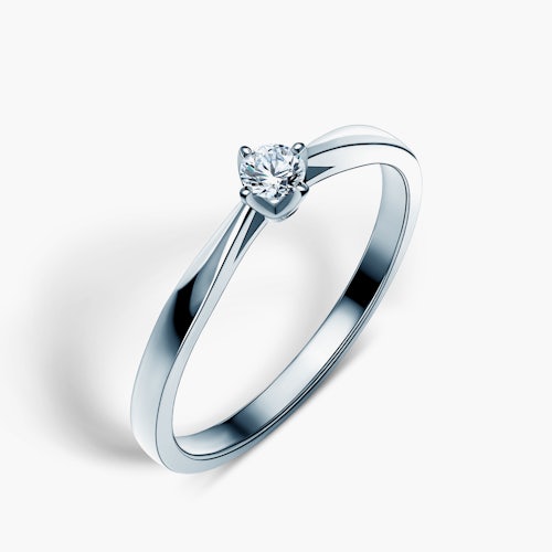 Pierścionek zaręczynowy SAVICKI: białe złoto, diament